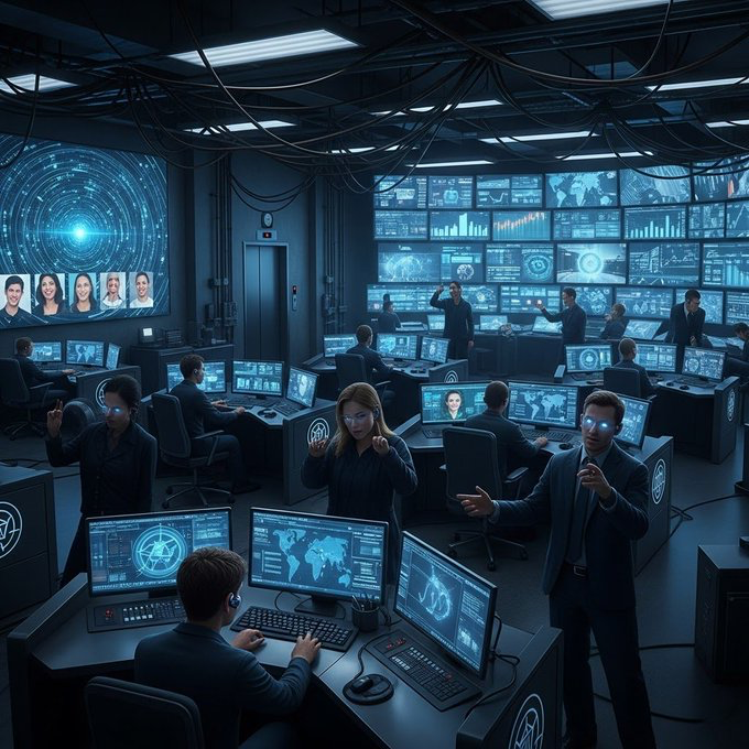 A group of people in a room with computers

AI-generated content may be incorrect.